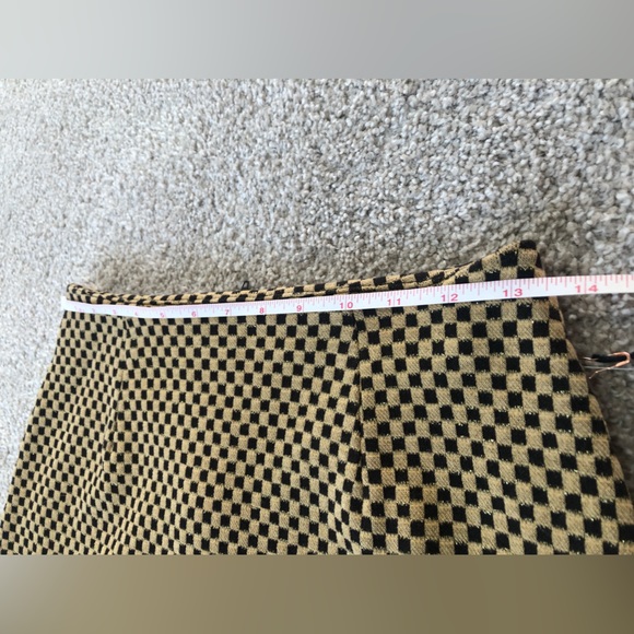 NWT brown checkered mini skirt, size S - Picture 4 of 7